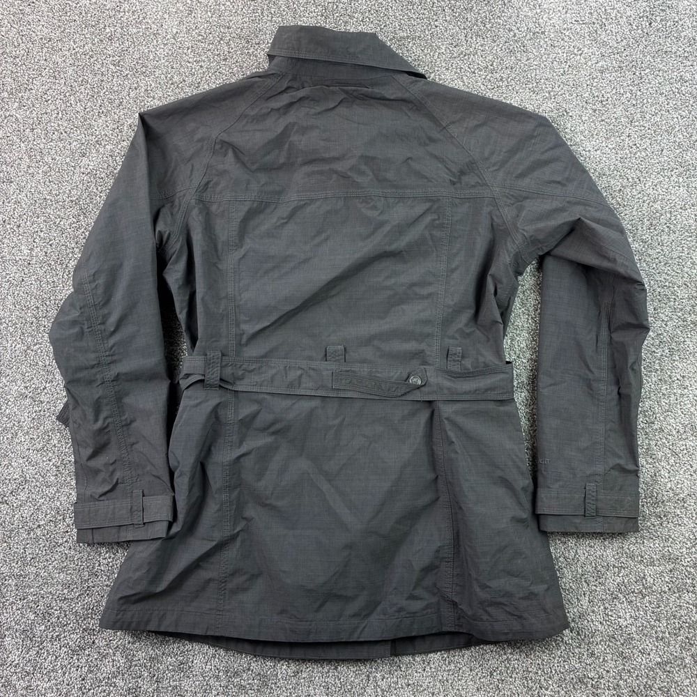 The North Face HyVent Jacket Women's XL Gray Belted Rain Long Double Breasted - Picture 4 of 6
